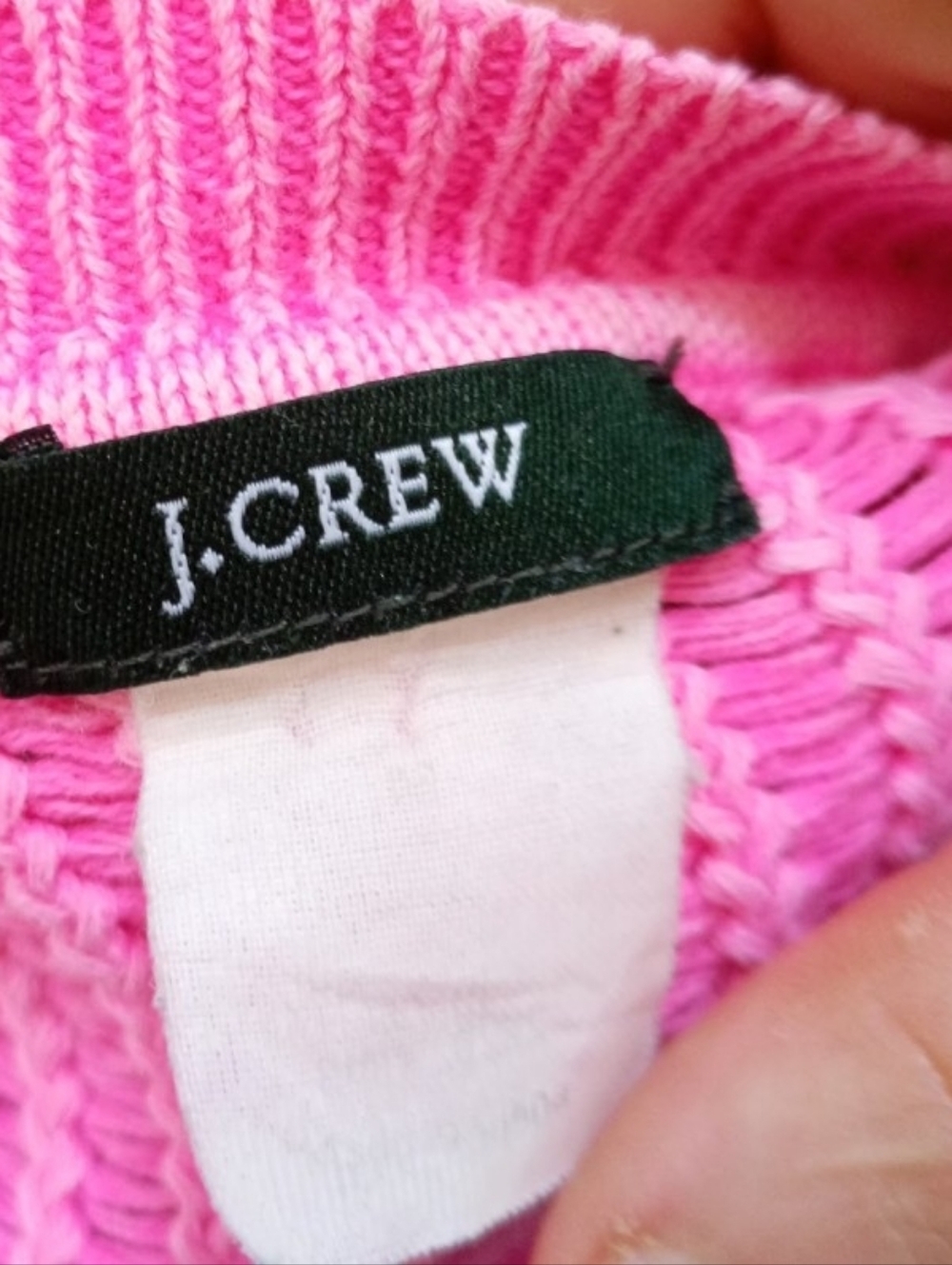 J. Crew neon pink 100% cotton sweater - Picture 8 of 9
